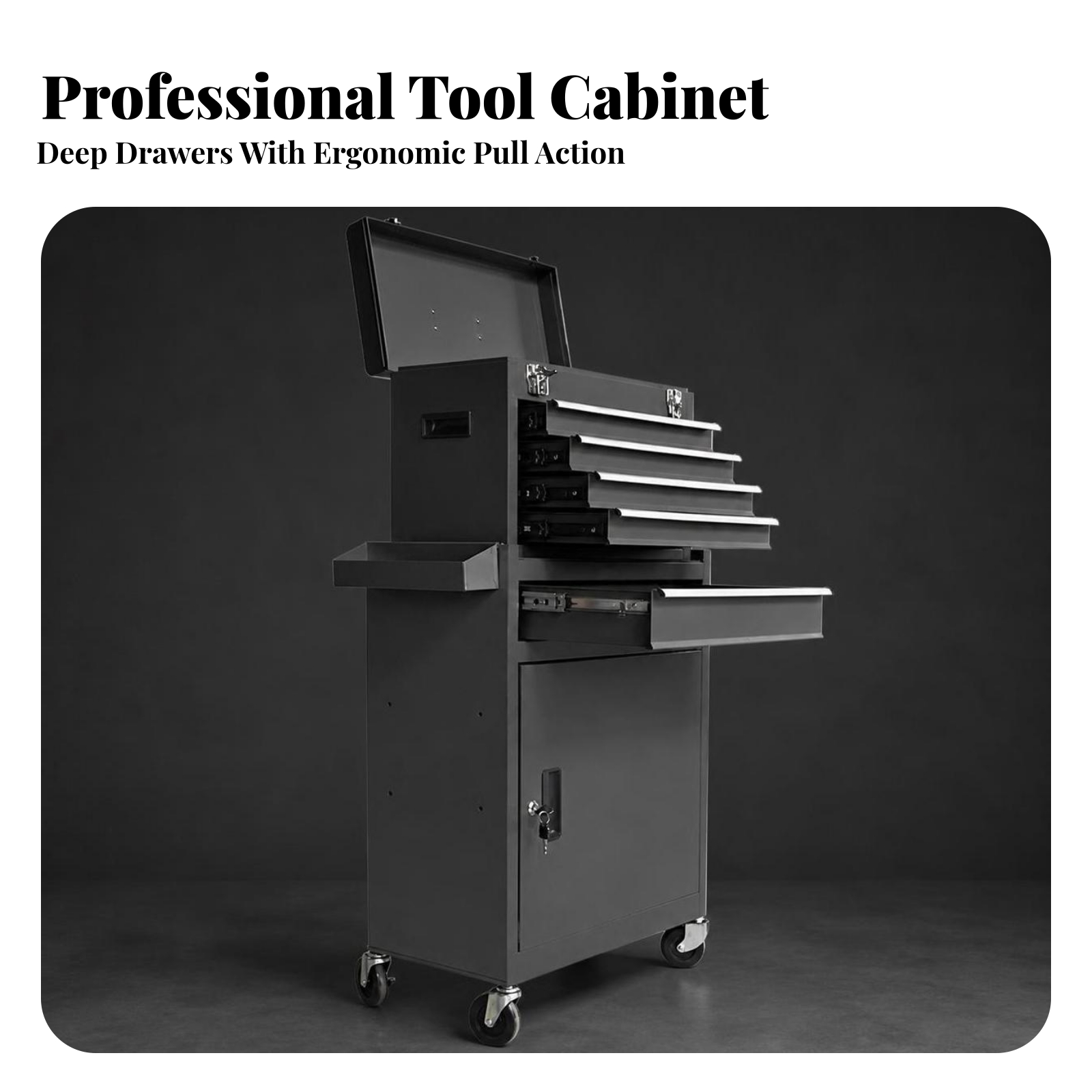 Tools Trolley For Workshop - Tool Cart with Wheels Keyed Locking