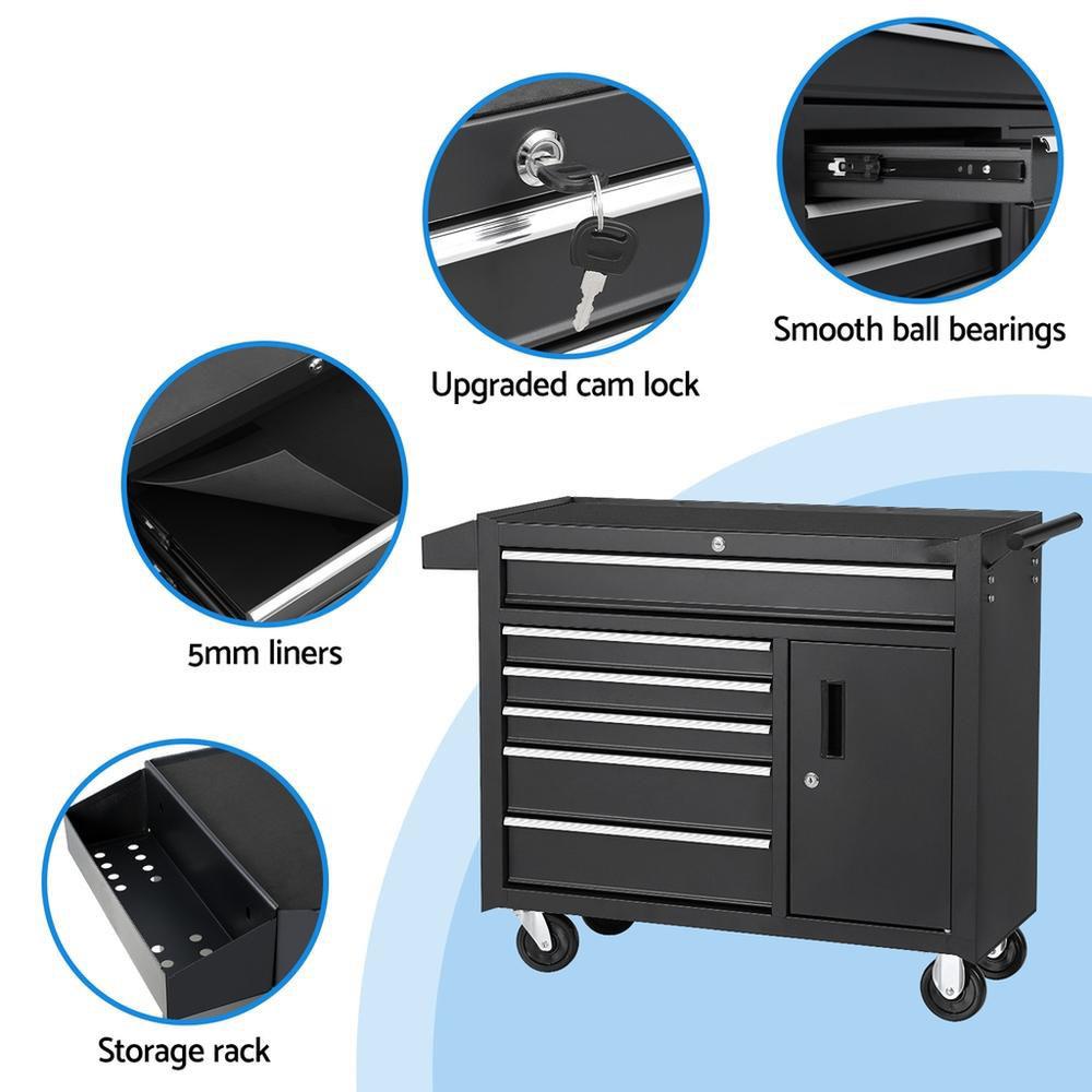 &6 Drawer Tool Box Chest Cabin - Tools Trolley For Workshop 评论和价格