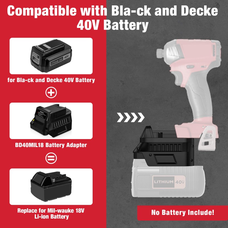 BD40MIL18 Power Tool Battery A - Black+Decker Tool Cordless 评论和价格