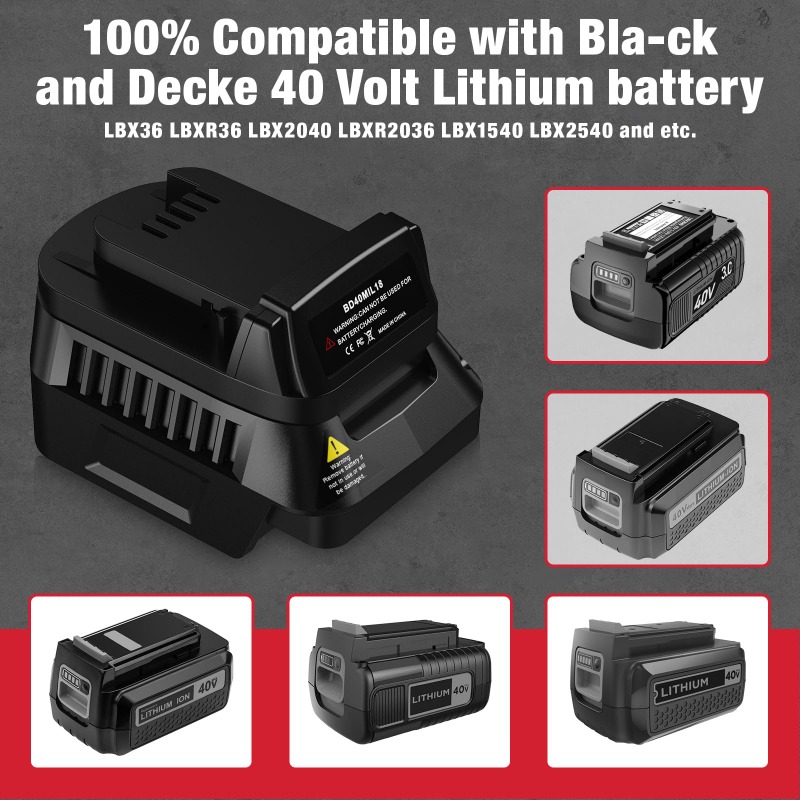 BD40MIL18 Power Tool Battery A - Black+Decker Tool Cordless 评论和价格